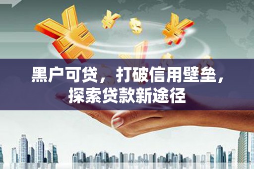 王益黑户可贷，打破信用壁垒，探索贷款新途径