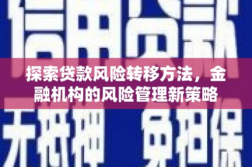 辽源探索贷款风险转移方法，金融机构的风险管理新策略