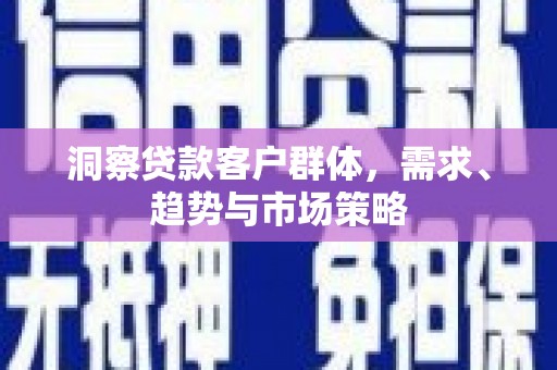 新蔡洞察贷款客户群体，需求、趋势与市场策略