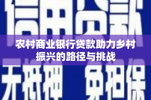 濮阳农村商业银行贷款助力乡村振兴的路径与挑战