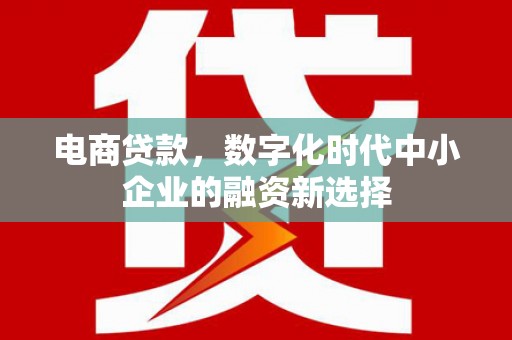 下城电商贷款，数字化时代中小企业的融资新选择