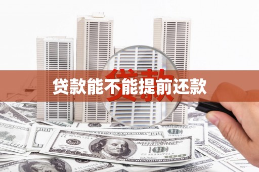 广水贷款能不能提前还款