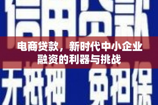 崇仁电商贷款，新时代中小企业融资的利器与挑战