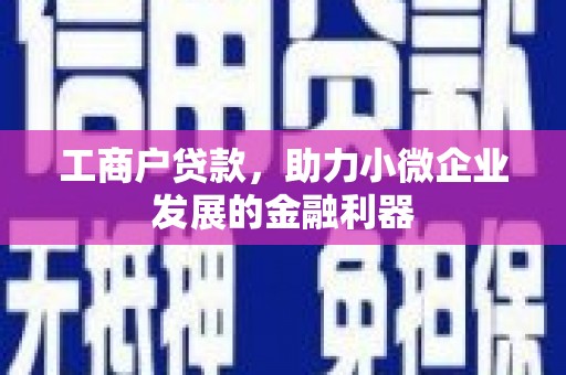 白银工商户贷款，助力小微企业发展的金融利器