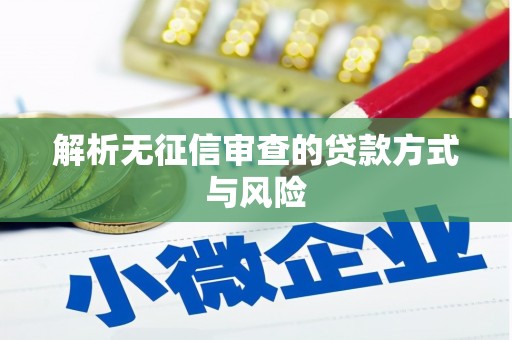 上饶解析无征信审查的贷款方式与风险