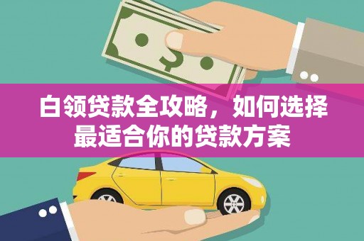 宁海白领贷款全攻略，如何选择最适合你的贷款方案